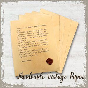 25 Sheets Handmade Vintage Blank Thick Paper l Grunge Old Texture Page